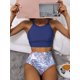 thumbnail image 1 of 2023 Bikini de cintura alta para mujer, traje de baño de cuello alto, traje de baño estampado, ropa de playa acolchada para mujer, traje de baño Tan Jianjun unisex, 1 of 2