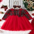 thumbnail image 2 of Ensemble Robe en Tulle à Carreaux de Noël et Bandeau pour Filles Tout-Petits, 2 of 9