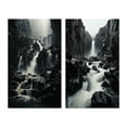 thumbnail image 2 of Designart "Ephemeral Beauty of the Waterfall Cascade I" Waterfall Wall Art Set Of 2 - Grey Landscapes Canvas Set For Living Room Decor, 2 of 7
