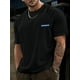 thumbnail image 1 of Camiseta de manga corta con cuello redondo para hombre, informal, cómoda y ligera, con estampado geométrico azul sencillo y letra "Ellorheart"., 1 of 5