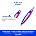 thumbnail image 4 of 5.5" tuna jigs,300g saltwater jigging lures, 3 pcs Blue Pink Zebra Glow, for deep water & offshore fishing, includes wire-through design, ideal for tuna and big game fishing, 4 of 11