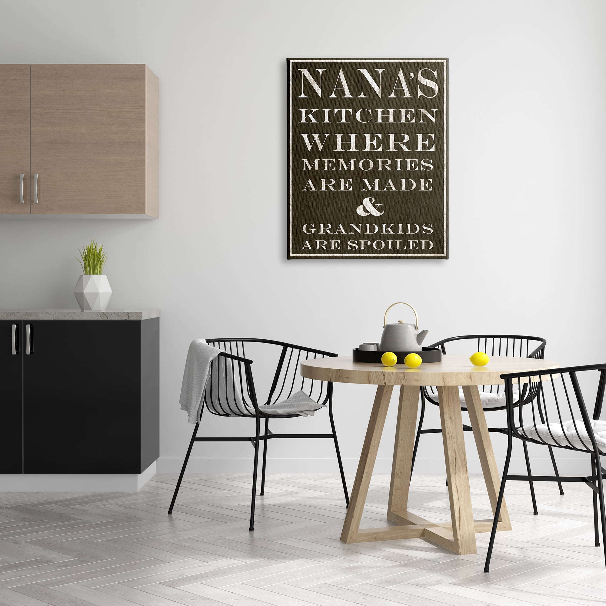 Stupell Industries Nanas Kitchen and Spoiled Grandkids Dark Food & Beverage Painting Gallery Wrapped Canvas Art Print Wall Art, 30 x 40