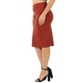 thumbnail image 4 of Women & Plus Ponte Knit Basic Knit Pencil Midi Skirt, 4 of 4