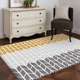 thumbnail image 4 of Area Rug 3x5ft Geometric Chevron Orange Carpets Indoor Floor Area Mat Washable Entrance Mat Rugs for Living Room Dining Room Kitchen Bedroom, Orange Grey Stripes Sofa Throw Carpet, 4 of 9