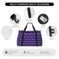 thumbnail image 4 of Balery purple argyle Bolsa de Gimnasio para Mujeres, Bolsa de Viaje con Bolsillo Húmedo, Bolsa de Fin de Semana para Mujeres, Bolsa de Viaje Resistente al Agua, 4 of 7