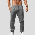 thumbnail image 2 of NAFUU Mens Summer Casual Pants Men's Linen Pants Casual Drawstring Loose Lightweight Mens Pants Yoga Summer Beach Trousers Leisure Trousers, 2 of 4