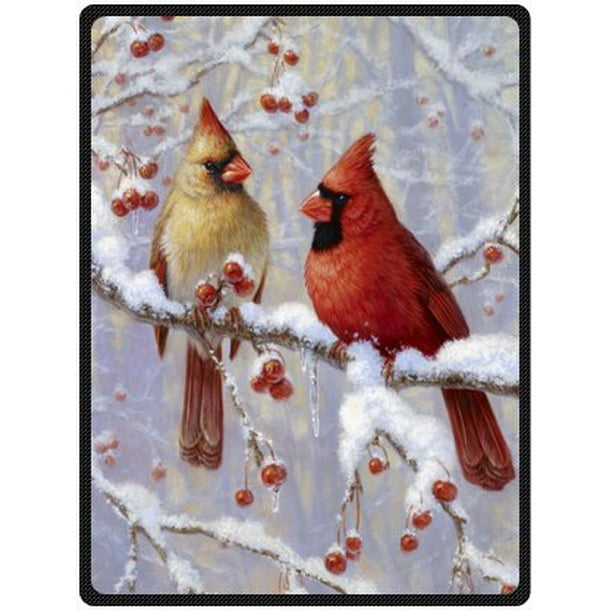 cardinal Birds soft Fleece Throw Blanket