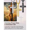 thumbnail image 6 of Bestyle Men's Cross Necklace with Sparkle Cubic Zirconia Christian Jesus Cross Pendant Necklace 3D Trendy Jewelry Gift, Silver, 6 of 9
