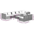 thumbnail image 4 of vidaXL 9 Piece Garden Lounge Set with Cushions Black Poly Rattan, 4 of 5