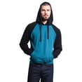 thumbnail image 5 of G-Style USA Men's Lightweight Contrast Raglan Sleeve Pullover Hoodie Sweatshirt MH13114 - Cyan Caviar/Black - X-Large, 5 of 6