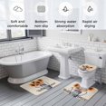thumbnail image 6 of Hello Summer Bathroom Rugs Set Vintage Sunflower Floral Linen Texture Non Slip Absorbent Soft Bath Mats 3 Piece Set with Bathroom Rug, U-Shaped Floor Mat, Toilet Seat Cover Small Size, 6 of 9