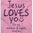 thumbnail image 2 of Jesus Loves You Christian Religious Romper Boys or Girls Infant Baby Brisco Brands NB, 2 of 6