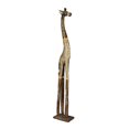 thumbnail image 2 of 40 Inch Tall Hand Carved Standing Wooden Giraffe Statue Home Decor Sculpture, 2 of 5