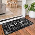 thumbnail image 5 of Black Kitchen Rugs and Mats Non-Slip, Washable, Absorbent Stain Resistant,Durable and Easy to Clean for Kitchen, Laundry, Living Room, Bedroom, Bathroom, Front Door,17"x47"+17"x30", 5 of 6