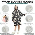 thumbnail image 5 of Wearable Oversized Blanket,Spooky Halloween Icons Pattern Wearable Blanket Hoodie for Adults,Cozy Hooded Blankets with Super Pockets,Super Warm Fuzzy Pullover for Women & Men, 5 of 6
