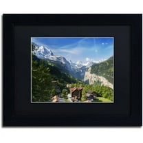 Trademark Fine Art "A New Day in the Swiss Alps" Canvas Art by Philippe Sainte-Laudy, Black Matte, Black Frame