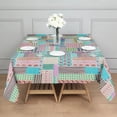 thumbnail image 3 of Multicolor Cartoon Geometric and Striped Pattern Square Tablecloth,Waterproof Square Table Cover,Wipeable Spillproof Washable Table Cover for Home Kitchen Party Decor 42"X42"(107x107cm), 3 of 6