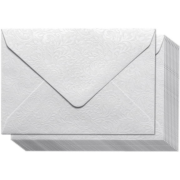 100 Count Mini Gift Card Envelopes Bulk - White Floral Pattern Envelopes for Business Card, Wedding RSVP, Birthday, Holiday Gift Cards (4.1x2.75 in)