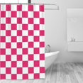 thumbnail image 2 of Checkered Shower Curtain, Hot Pink Shower Curtains for Bathroom, Cute Retro Checkerboard Shower Curtain Vintage Aesthetic, Machine Washable Fabric Shower Curtain, 72''''x72'''', 2 of 6