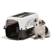 Petmate Two Door Top Load Plastic Travel Dog Kennel Pet Carriers for Dogs and Cats, Small 19 for Dogs Up To 10 lb, White