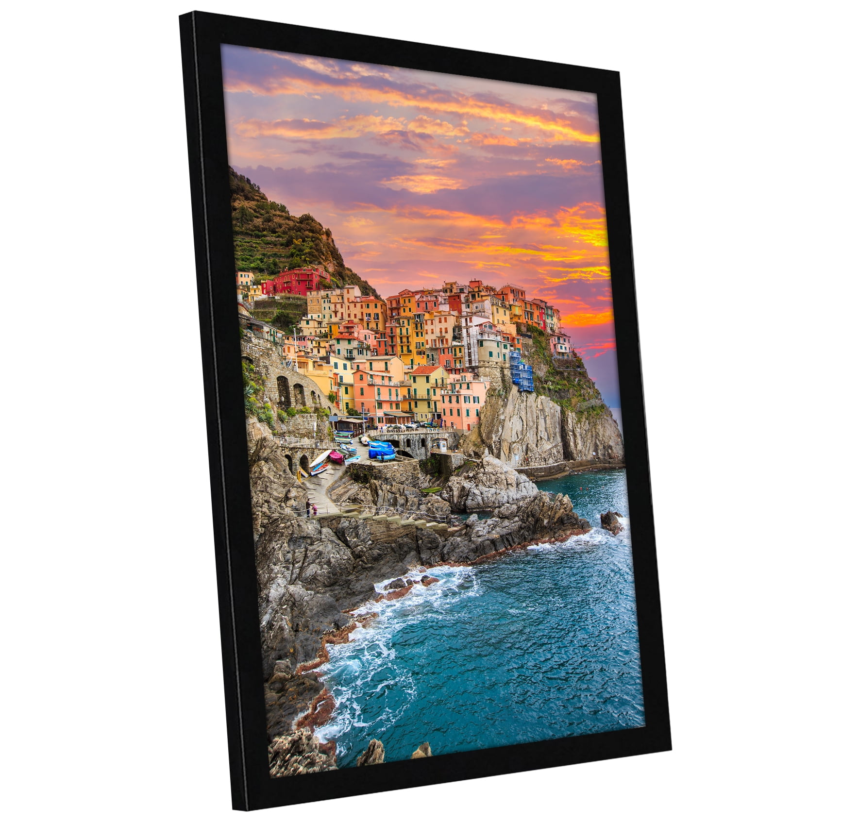 Americanflat 14x18 Picture Frame in Black - Composite Wood with Polished Plexiglass - Horizontal and Vertical Formats for Wall
