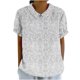thumbnail image 1 of Tops de Manga Corta para las Mujeres Suelto Ajuste Casual Cortado Manga Corta Blusa de Impresión, Camisa Suelta de Cuello Redondo de Poliéster, Lavado a Mano Primavera Verano, 1 of 5