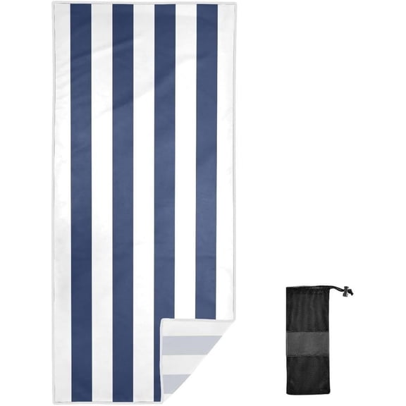 Coolnut 30"x60" Beach Towel with Travel Bag, Sea Navy Ocean Oversized Sand Free Beach Blanket Quick Dry Pool Bath Camping Towels for Travel