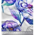 thumbnail image 1 of Soimoi Purple Poly Georgette Fabric Leaves & Floral Decor Fabric Printed BTY 42 Inch Wide, 1 of 1