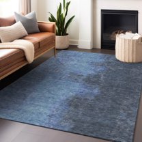 Addison Rugs Chantille Indoor/Outdoor Transitional Modern Navy Machine Washable Rectangle Rug, 9' x 12'