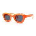 thumbnail image 2 of Trendy Hipster Small Rectangular Dimensional Thick Frame Horn Rim Sunglasses Orange - Black, 2 of 4