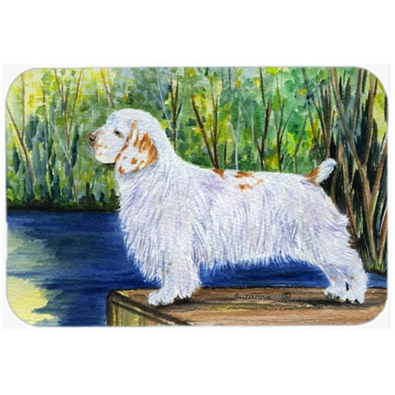 Caroline's Treasures Clumber Spaniel Glass Cutting Board Large