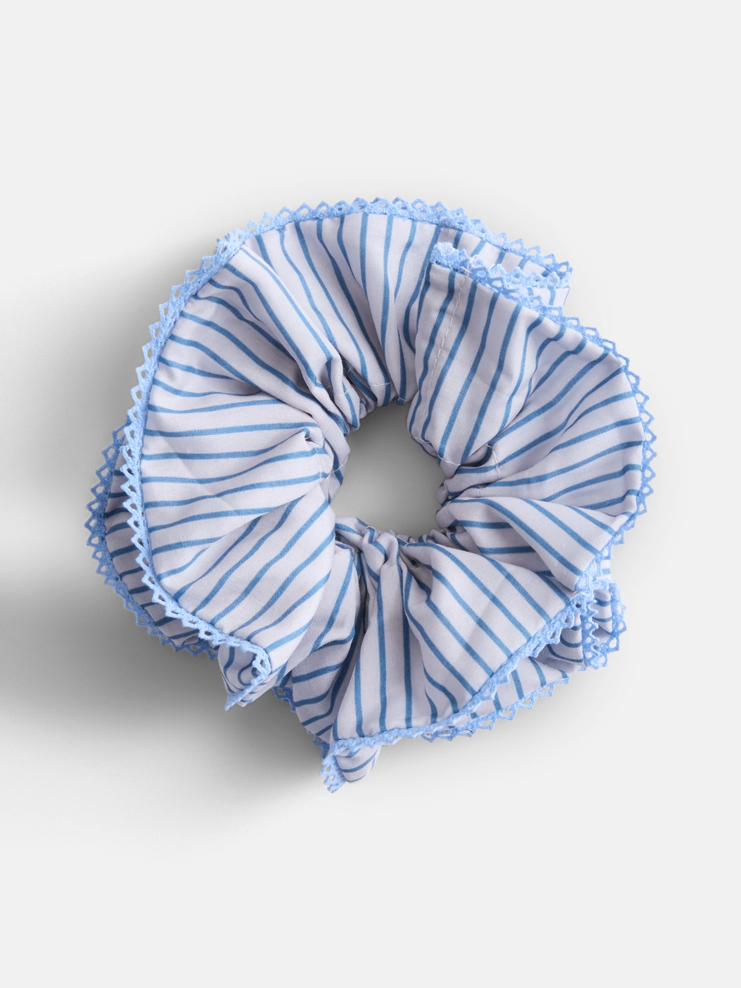 No Boundaries Quilted Pouch with Hair Scrunchie Set, 2-Piece, Women's, Blue Patchwork