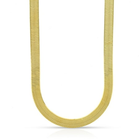 10K Yellow Gold 5mm Herringbone Chain Necklace 16" - 24"