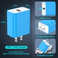 thumbnail image 2 of PENGARO QC Charger 2-Pack, 18W Type C Charger Block with 6FT USB C Charging Cable, Fast Charging Station Compatible with iPhone, Samsung, Android Phones - Blue, 2 of 7