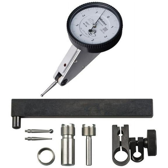 Mitutoyo 513-443-10T 0.016 in. Tilted Dial Test Indicator Full Set with 0.0001 in. Graduation