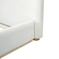 thumbnail image 6 of Christopher Knight Home Queen Bed with Velvet Upholstery, Solid Wood Platform, Padded Headboard, White, 6 of 8