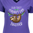 thumbnail image 4 of Inktastic Our 1st Mothers Day Together Cute Mom and Baby Sloth Women's V-Neck T-Shirt, 4 of 5