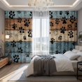 thumbnail image 2 of Blue Brown Blackout Curtains for Bedroom/Living Room, Pinch Pleated Black Out Curtains, Rustic Farmhouse Dog Paw Vintage Room Darkening Window Drapes with Hooks 2 Panels, 39"x70", 2 of 8