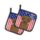 thumbnail image 1 of ""Caroline'S Treasures Par De Agarraderas Para Ollas Con Bandera Estadounidense Y Labrador Chocolate Bb2164Pthd 7.5Hx7.5W Multicolor"", 1 of 1
