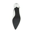 thumbnail image 4 of Madden Girl Valerie Silver Fashion Slingback Buckle Kitten Heel Pointed Toe Pumps 9, 4 of 7