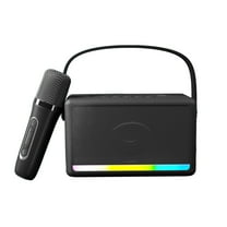 Qwtwty Portable Bluetooth Speaker Portable Outdoor Karaoke Speaker Mini Wireless Microphone Home Sing Microphone Integrated Machine Bluetooth Speaker with One Microphones