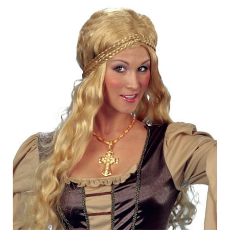 Funny Fashion Medieval Rennaisance Woman Halloween Wig, Blonde, One-Size