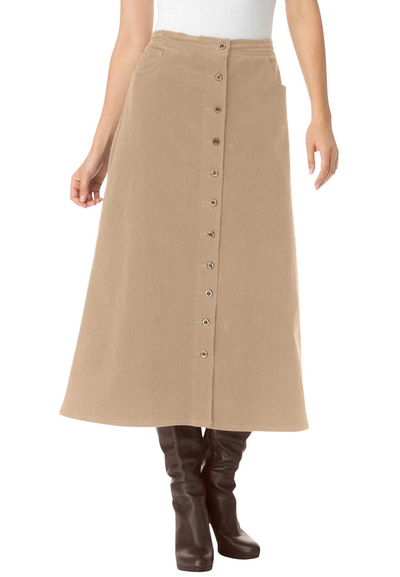 Woman Within - Woman Within Women's Plus Size Corduroy skirt - Walmart ...