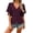 Wine, variant on Women's Solid Color Deep V Neck Short Sleeve Button Down Top, Natural Waist Cinching Slimming Cut, Flattering Blouse for Summer Daily Outfits, Soft and Breathable Black L