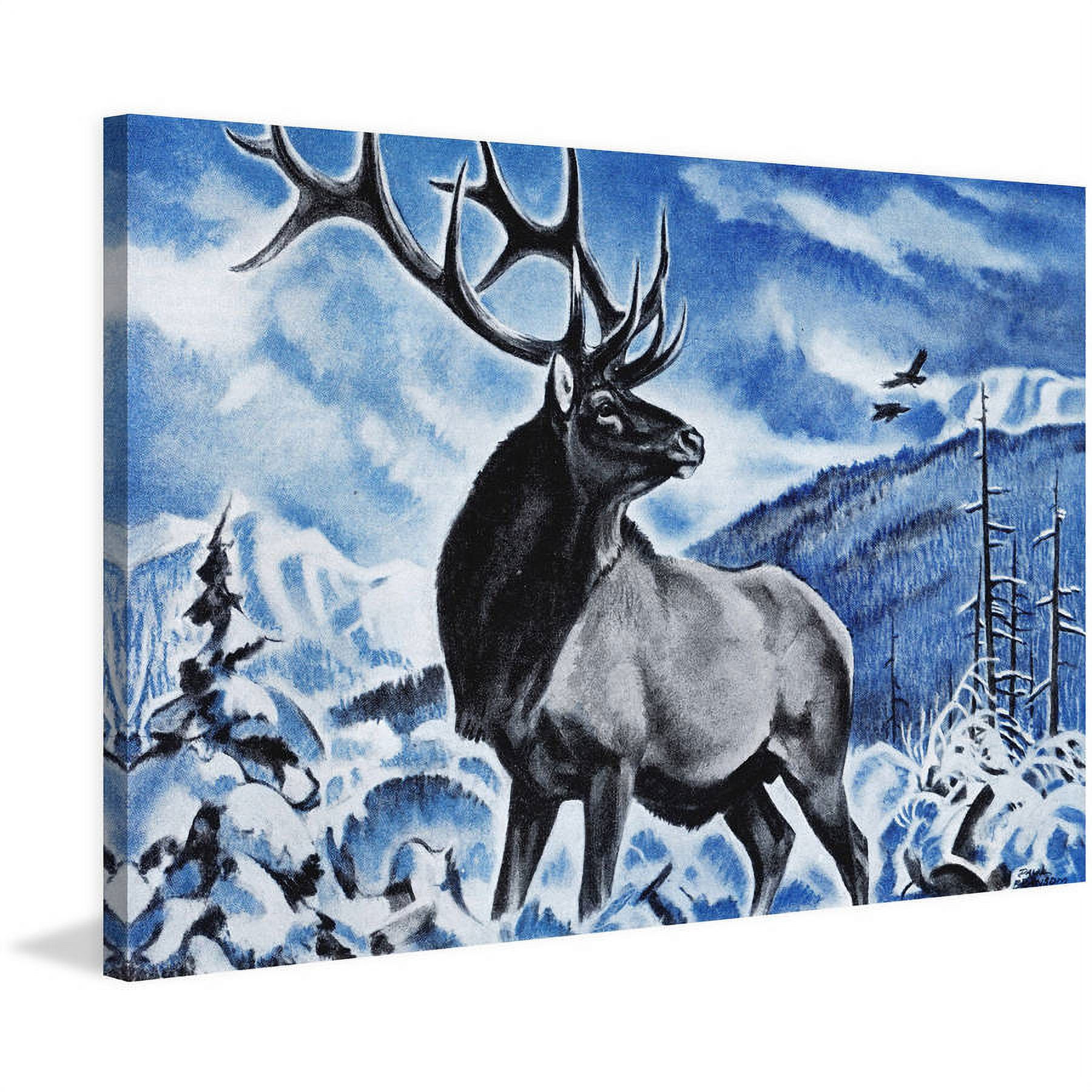 "The Last Elk" Painting Print on Wrapped Canvas
