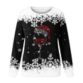 thumbnail image 4 of jsaierl Tops for Womens 2025 Christmas Cute Santa Hat Glass Shirts Printed Tshirts Long Sleeve Pullover Casual Sweatshirts, 4 of 4