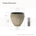 thumbnail image 2 of LuxenHome Weathered Earthstone Green Round Planter, 16.5" Round, Textured Concrete Pot, 2 of 9