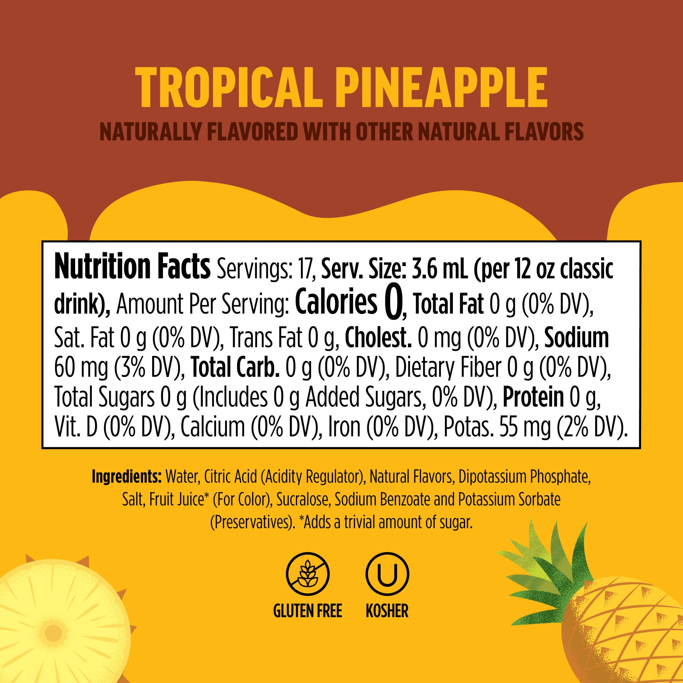 Ninja Thirsti FRUITI CHILL Tropical Pineapple Flavored Liquid Water Drops, 1 Flavor Pod, WCFTRCC61
