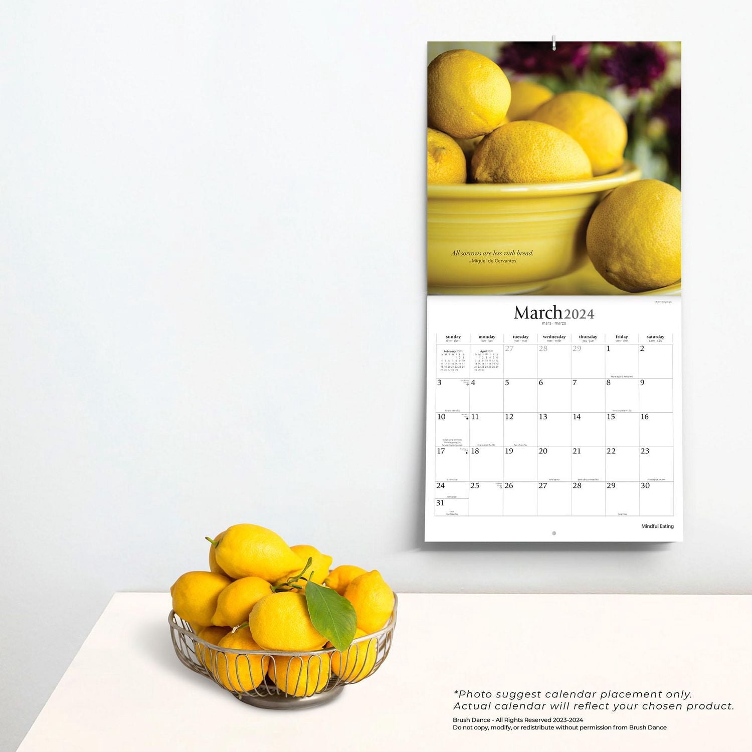 Brush Dance Mindful Eating 2024 12x24 Inch Square Wall Calendar, 9781975469993