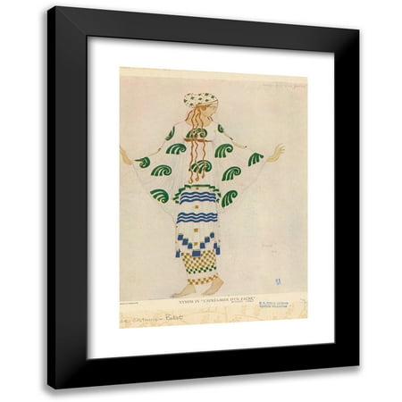 Léon Bakst 11x14 Black Modern Framed Museum Art Print Titled - Nymph in ‘The Afternoon of a Fauna’ (1912 - 1916)
